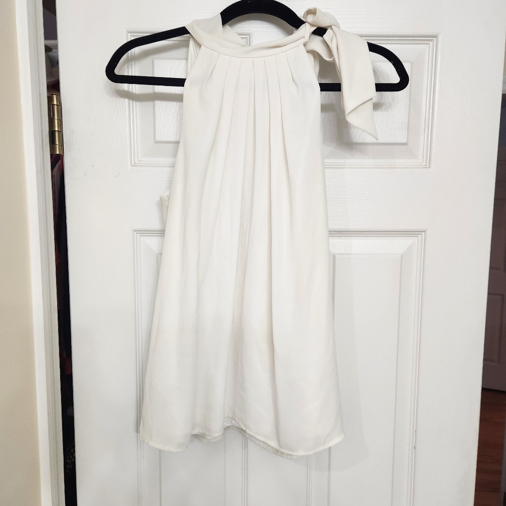 Express Ribbon Tie Neck Sleeveless Blouse